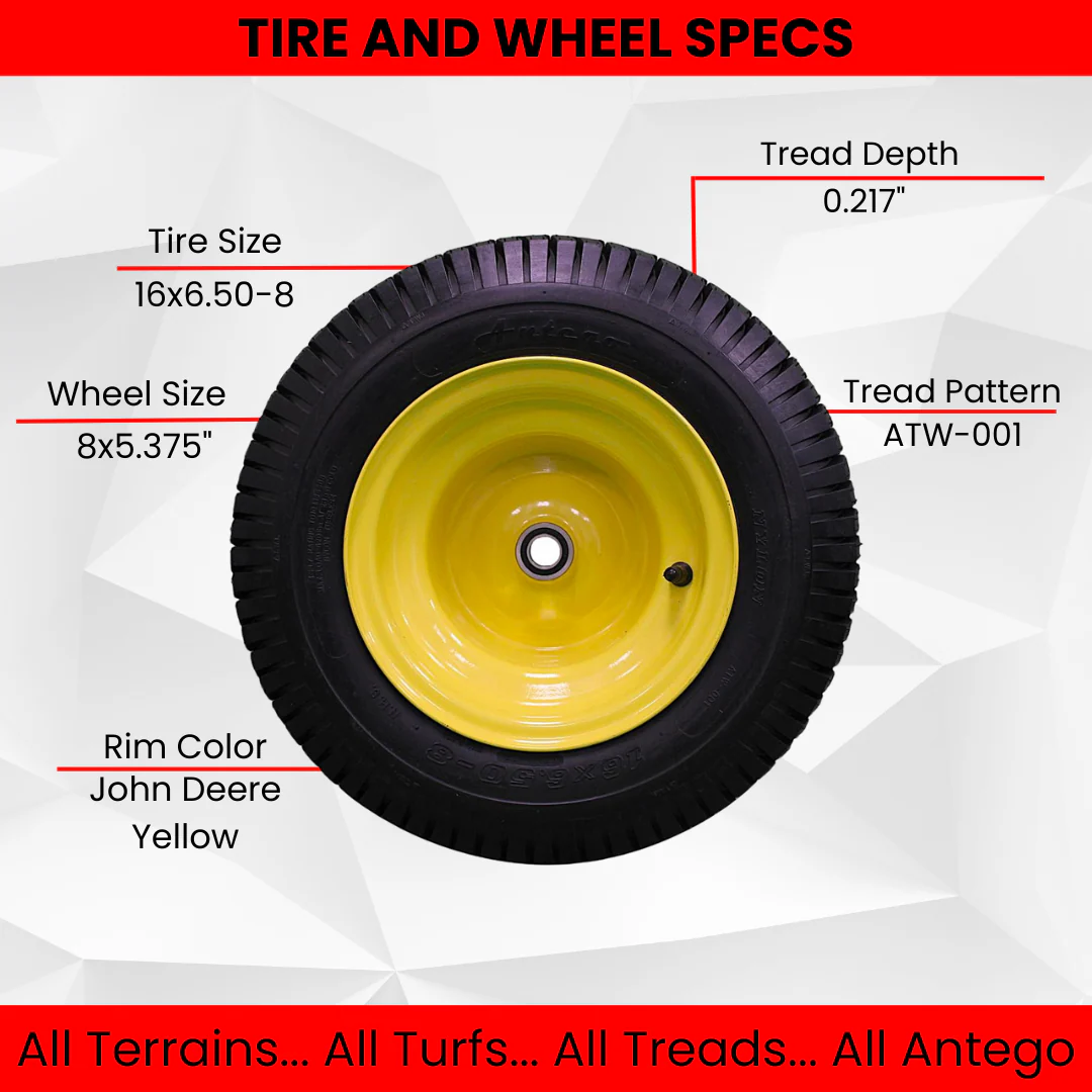 16x6.50-8 Tires & Wheels 4 Ply for Lawn & Garden Mower Turf Tires .75" Bearing (Set of 2) Questions & Answers