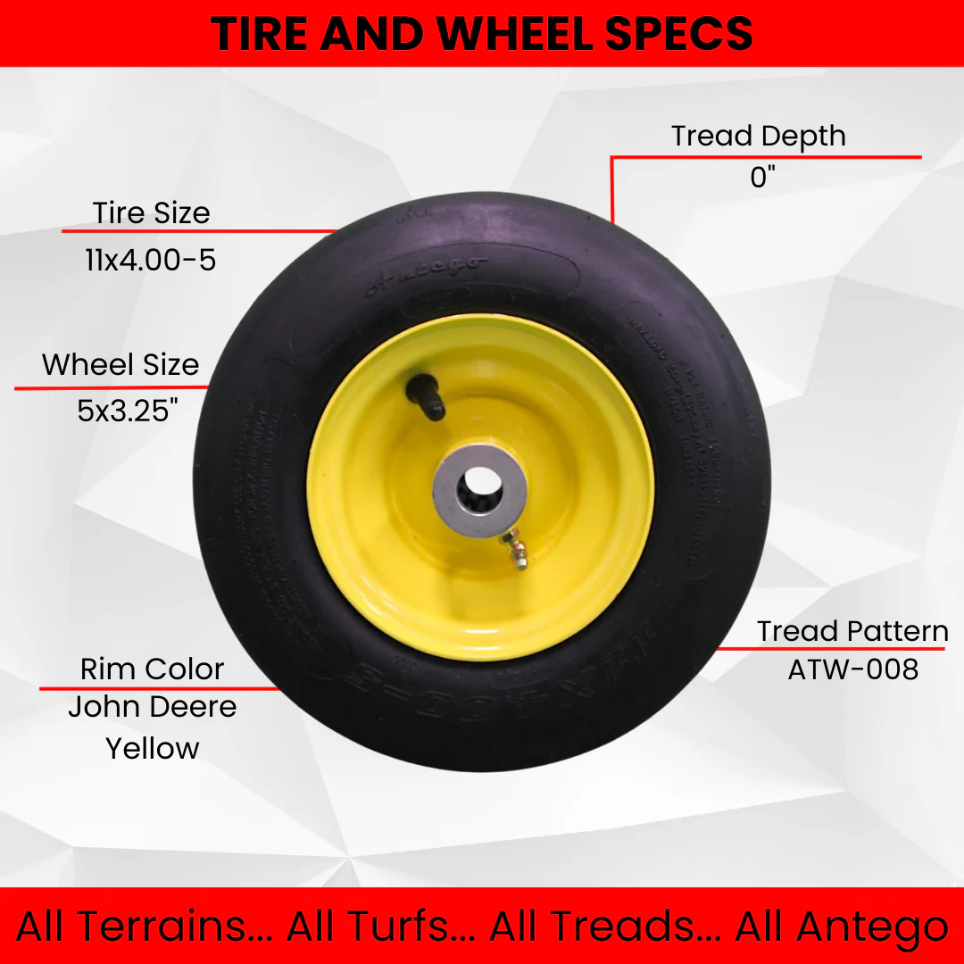 11x4.00-5 John Deere Pneumatic Tire/Wheel Assemblies - Replacement AM101589 - (Set of Two) Questions & Answers