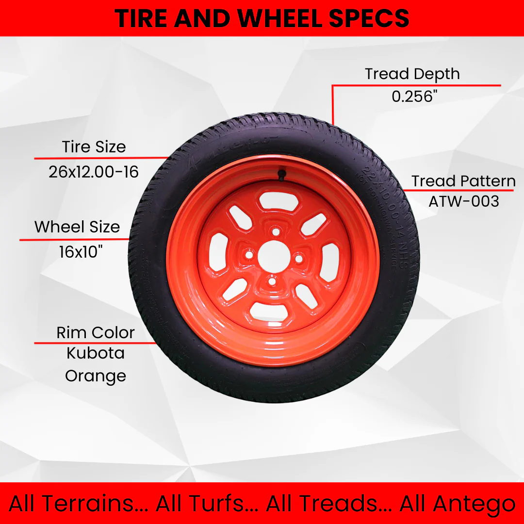 22x10.00-14 Kubota Tire and Wheel Assemblies K3011-17200 (Set of Two) Questions & Answers
