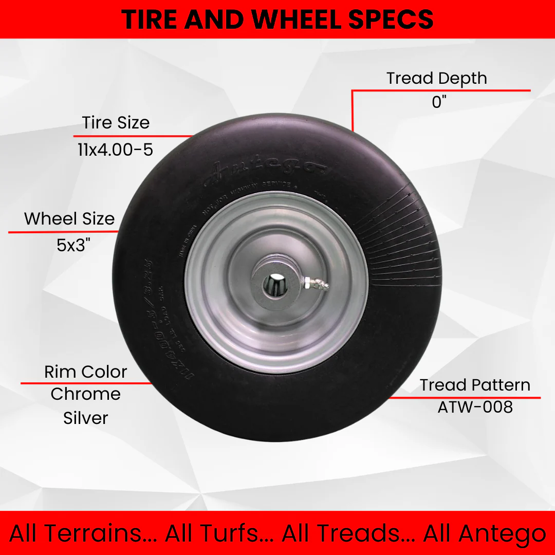 Hustler Flat Free 11x4.00-5 Assemblies - Replaces 605113, 607009.  Fits Raptor and Sport (Set of Two) Questions & Answers