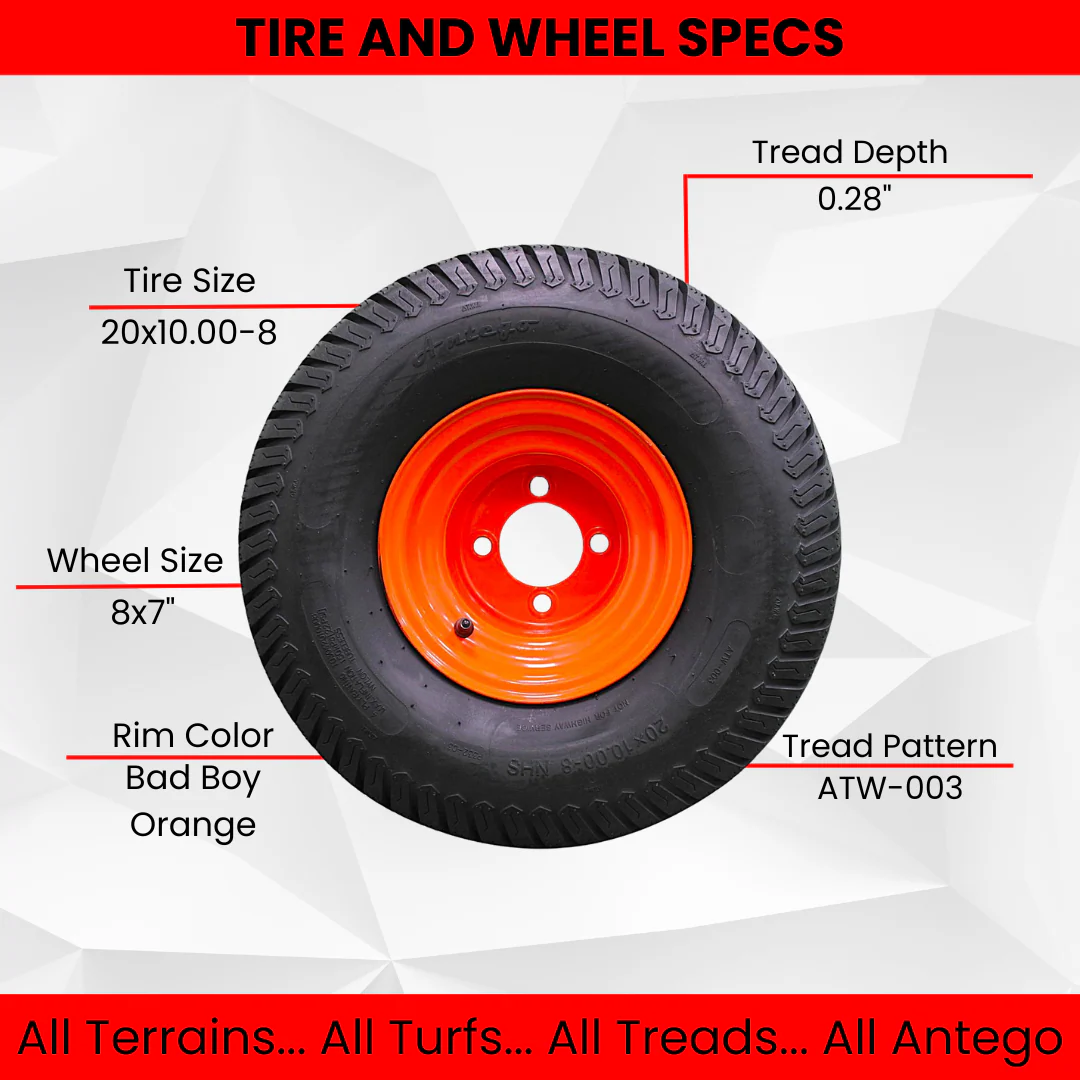 Bad Boy Heavy Duty 20x10.00-8 Tire & Wheel Assemblies (Set of Two) Questions & Answers