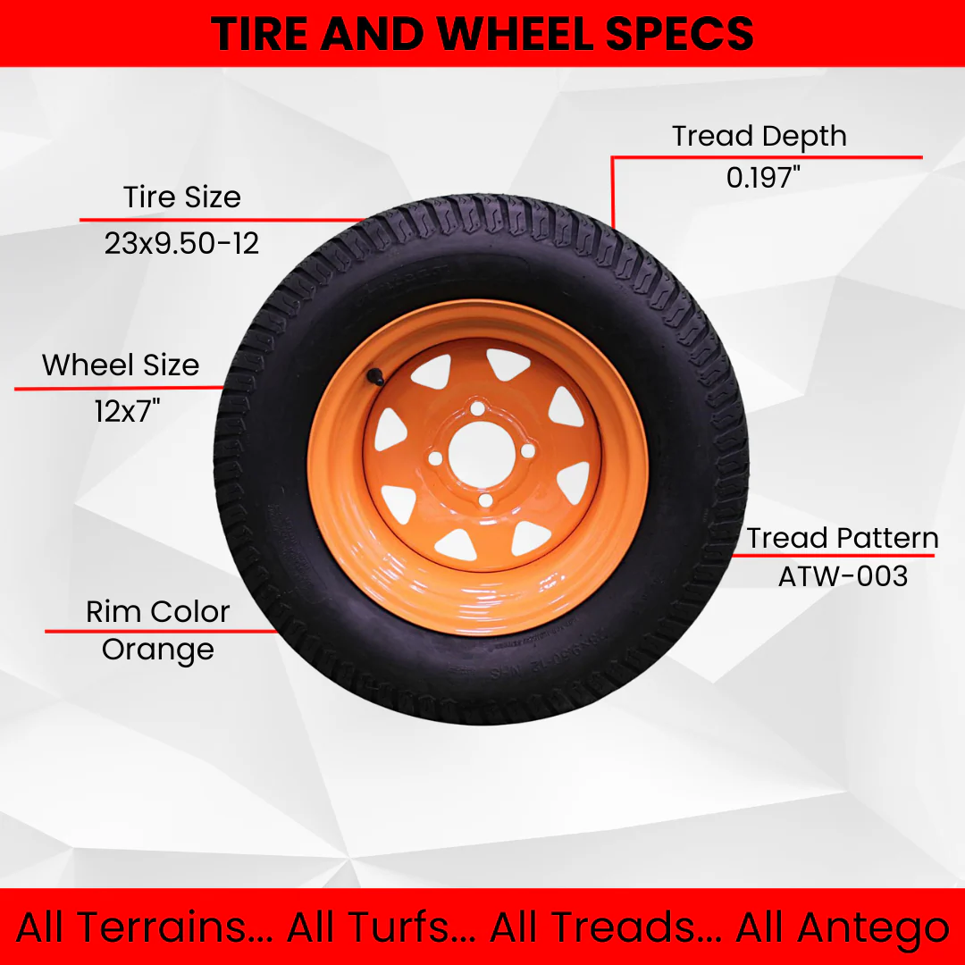 23x9.50-12 Scag Cougar Tiger Cub 48” Tire/Wheel Assemblies - Replaces 482044 481659 (Set of Two) ATW-003 Questions & Answers